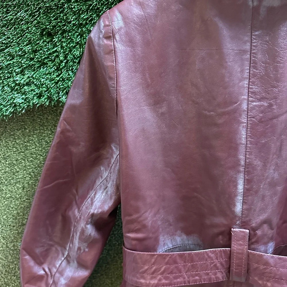Vintage 1980s Cosa-Nova Long Red Leather Jacket Small - Picture 9 of 10